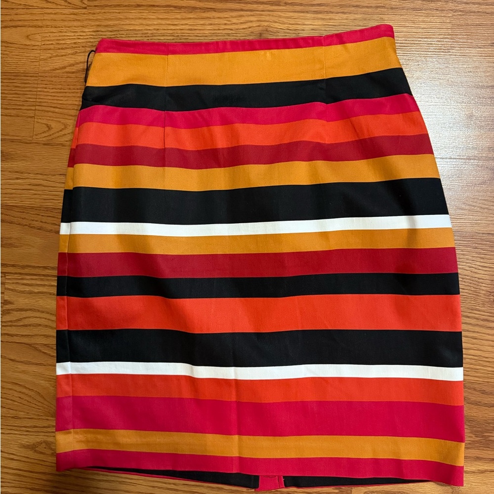 Worthington Red and Orange Mini Pencil Skirt Casual